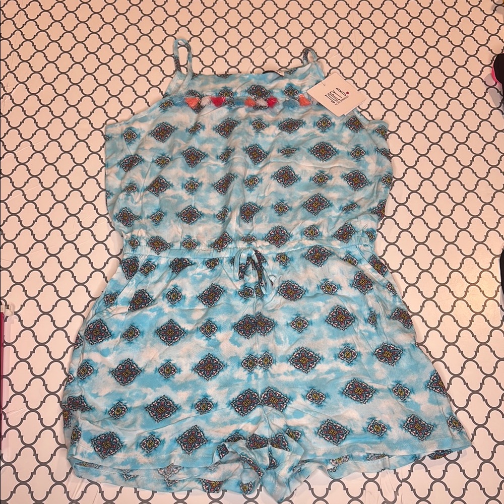 Joey B Sky Blue Romper with Tassel Detail